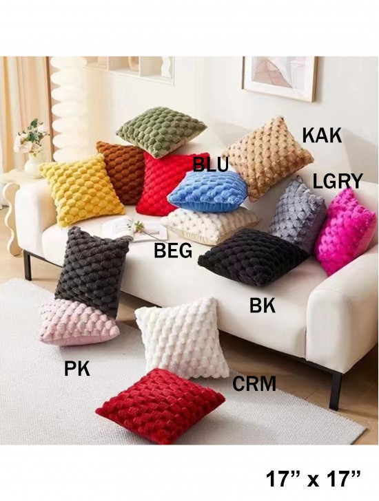 Pineapple Grid Soft Wool Fleece Feeling Cushion & Filler